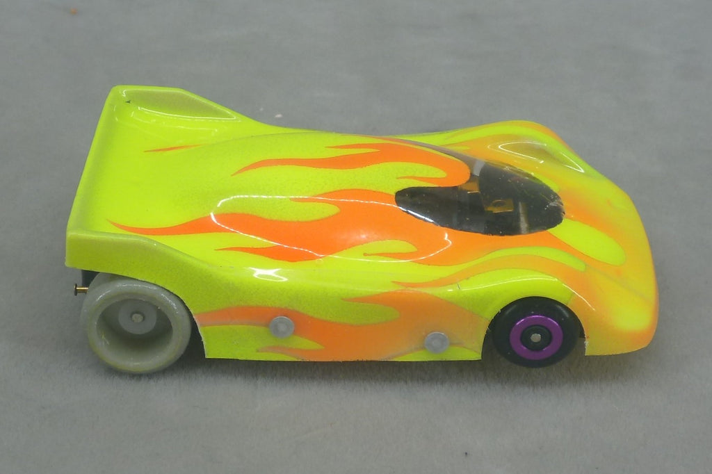 Flames (Yellow) - Professionally Painted Lexan HO Slot Car Body