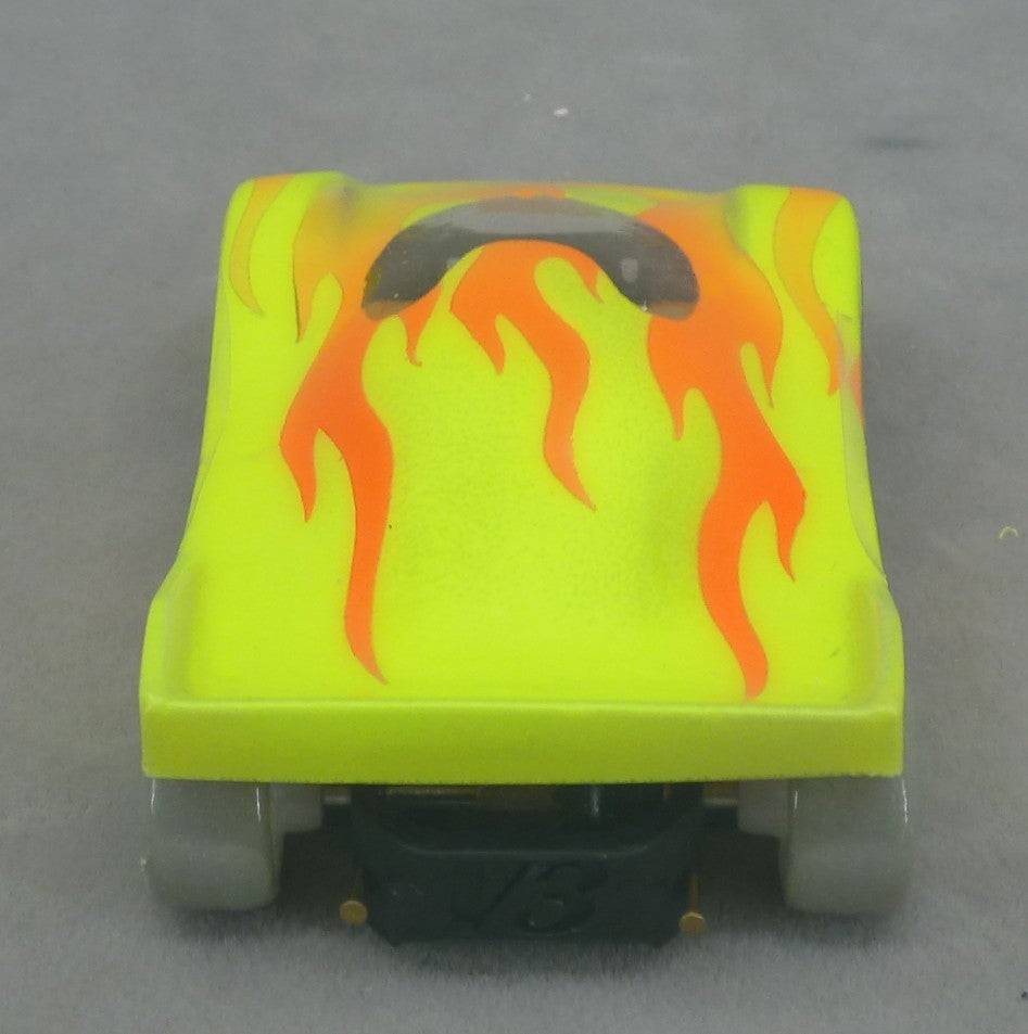 Flames (Yellow) - Professionally Painted Lexan HO Slot Car Body