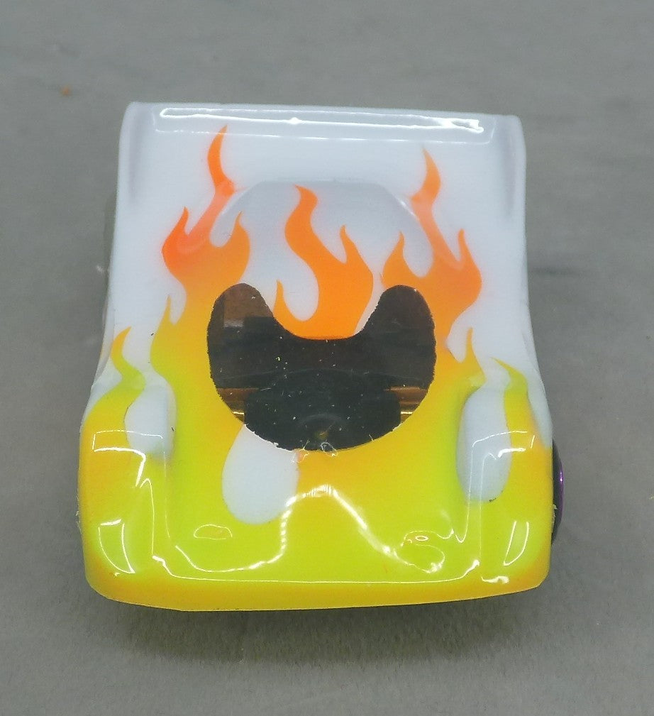 Flames (White) - Professionally Painted Lexan HO Slot Car Body